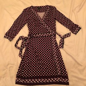 3/4 sleeve wrap dress